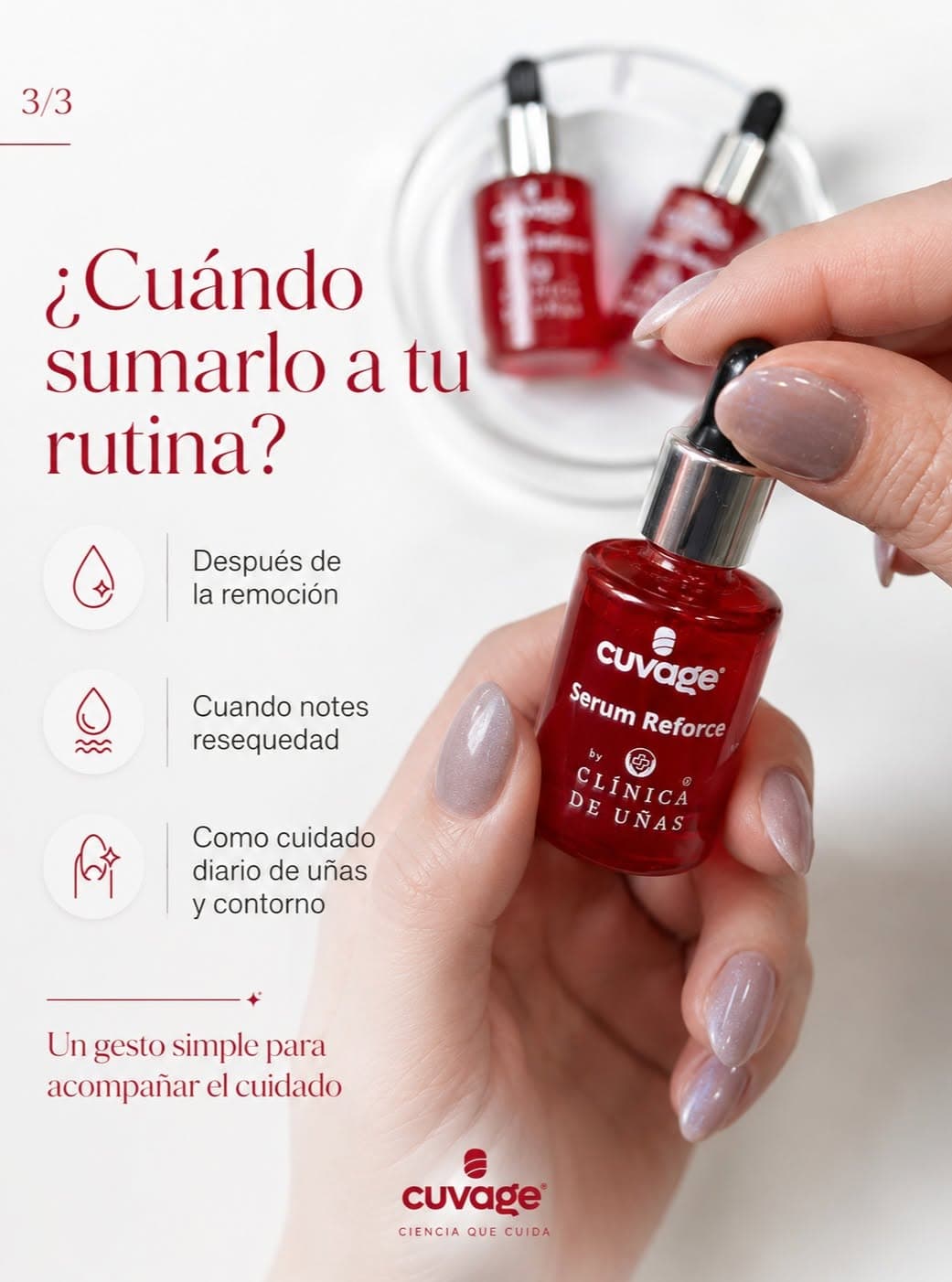 Momentos recomendados para sumar Serum Reforce a la rutina de cuidado