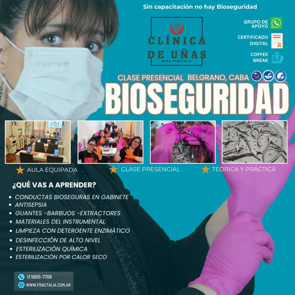 Flyer informativo de la clase presencial Bioseguridad