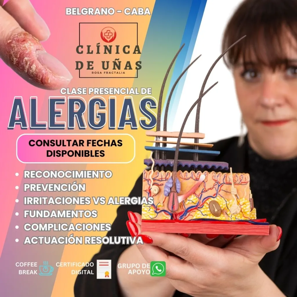 Flyer informativo de la clase presencial Detección de alergias en salón